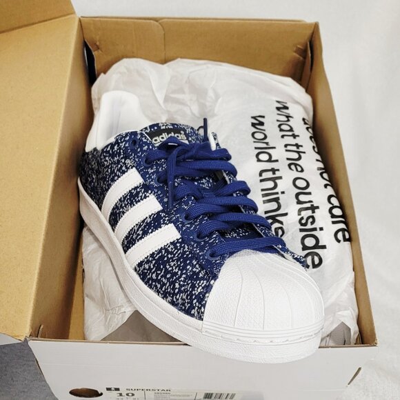Adidas SUPERSTAR Series, Men Sneakers- Oxford Blue/Bright White- S85980- Sz:10 - Picture 9 of 11